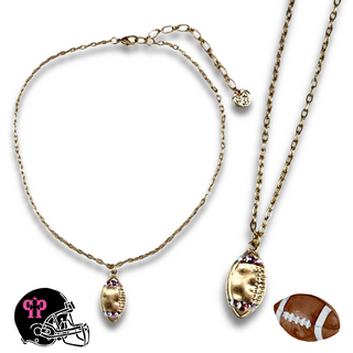 Football necklace with Austrian crystals
