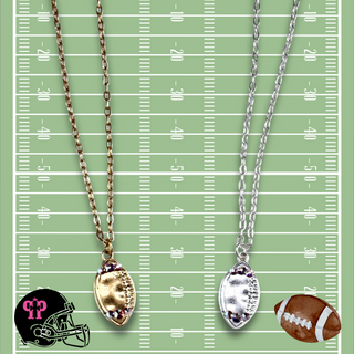 Football necklace with Austrian crystals