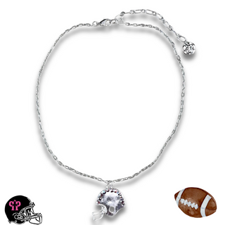 Football helmet necklace with Austrian crystals