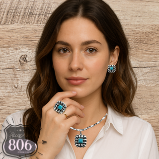 Western silver and stone necklace