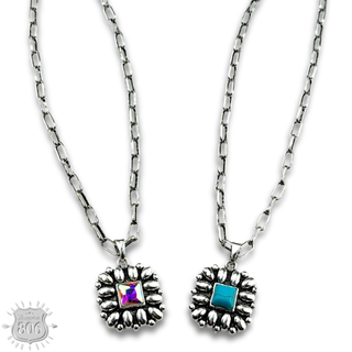 Western silver and stone necklace