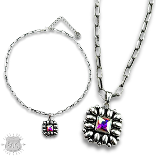 Western silver and stone necklace