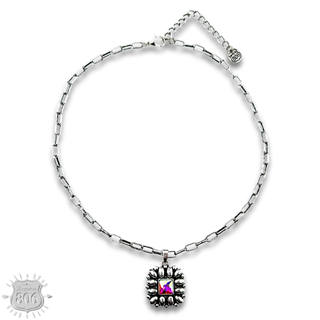 Western silver and stone necklace