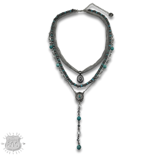 Triple strand necklace with western charms