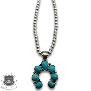 Squash blossom pendant choker necklace