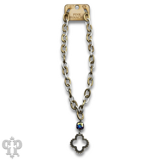 Clover cross necklace with Austrian crystal