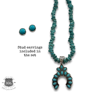 Turquoise chip western necklace