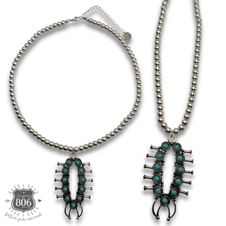 Squash blossom pendant necklace