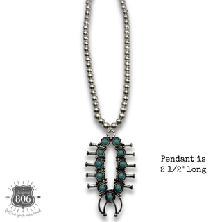 Squash blossom pendant necklace