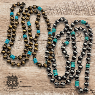 Western burnished bead necklace