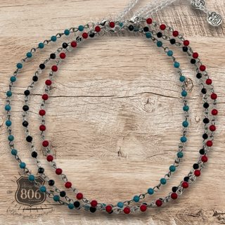 Linked bead three necklace set
