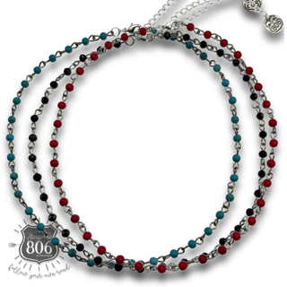Linked bead three necklace set