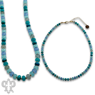 Turquoise ombre single strand necklace