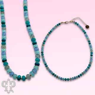 Turquoise ombre single strand necklace