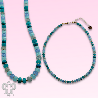 Turquoise ombre single strand necklace
