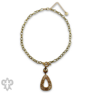 Tube bead wrapped pendant necklace with Austrian crystal