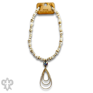 Triple teardrop pendant necklace with Austrian crystal