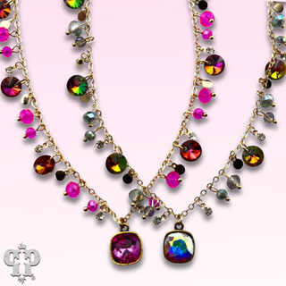 Rhinestone drops necklace with Austrian crystals
