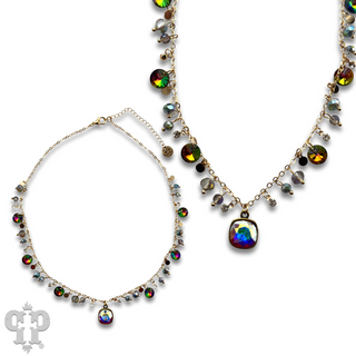 Rhinestone drops necklace with Austrian crystals