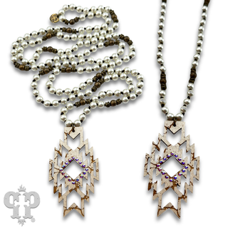 Aztec pendant necklace with Austrian crystals