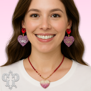 Howdy Cupid Valentine heart earring - LC