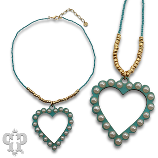 Rhinestone open heart choker necklace