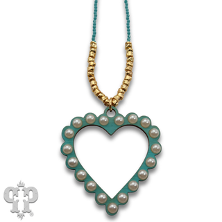 Rhinestone open heart choker necklace