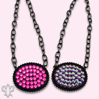 Austrian crystal oval on chain necklace