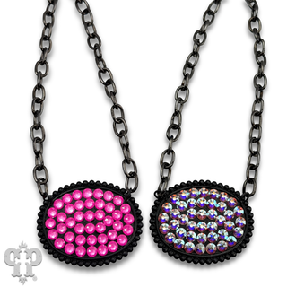 Austrian crystal oval on chain necklace