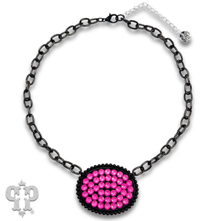 Austrian crystal oval on chain necklace