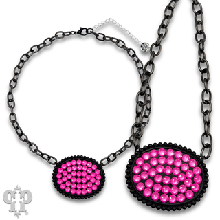 Austrian crystal oval on chain necklace