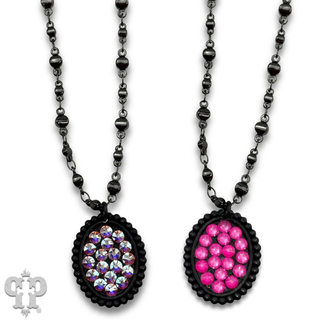 Austrian crystal mini oval on chain necklace