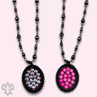 Austrian crystal mini oval on chain necklace