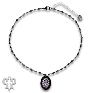 Austrian crystal mini oval on chain necklace