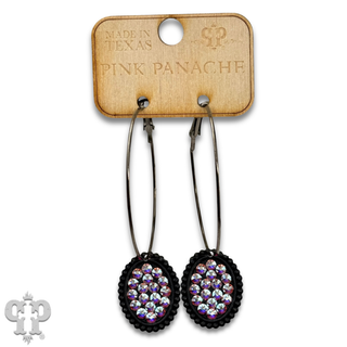 Austrian crystal mini oval on hoop earring