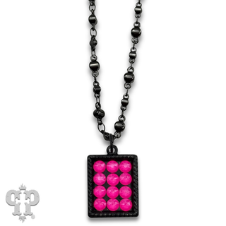 Austrian crystal rectangle on chain necklace
