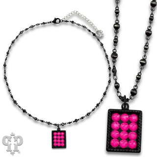 Austrian crystal rectangle on chain necklace