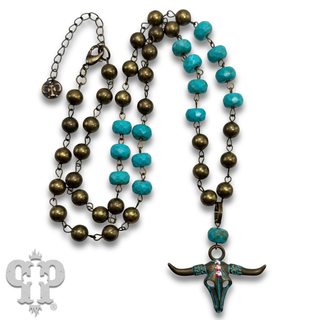 Longhorn and rhinestone necklace