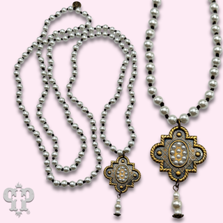 Art deco drop long necklace