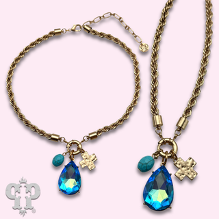 Rope chain charm necklace