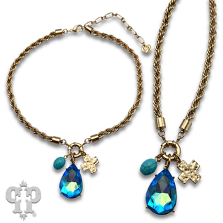 Rope chain charm necklace