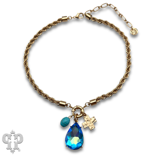 Rope chain charm necklace