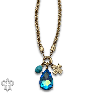 Rope chain charm necklace
