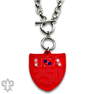USA 250 shield necklace