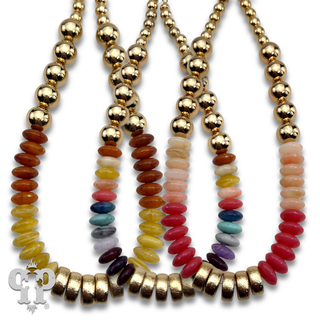 Chunky saucer bead necklace