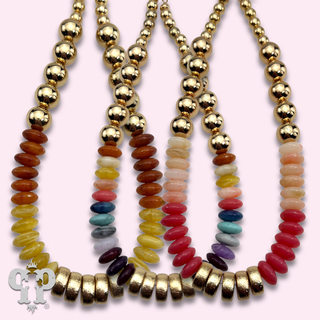 Chunky saucer bead necklace