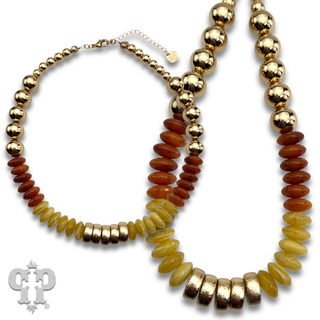 Chunky saucer bead necklace