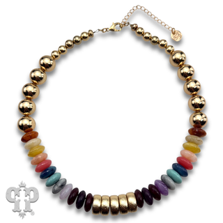 Chunky saucer bead necklace