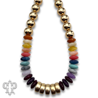 Chunky saucer bead necklace