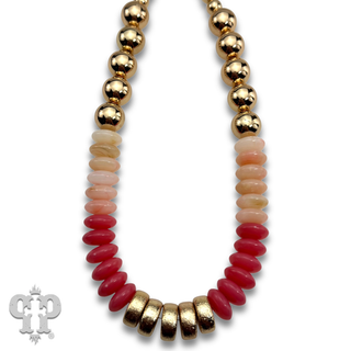 Chunky saucer bead necklace